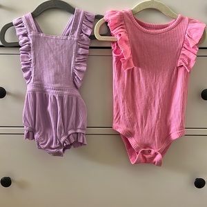 Cat & Jack girl sleeveless ruffle bodysuits 6-9 months